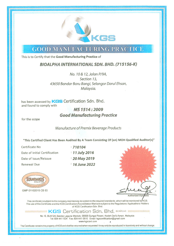 GOOD MANUFACTURING PRACTICE