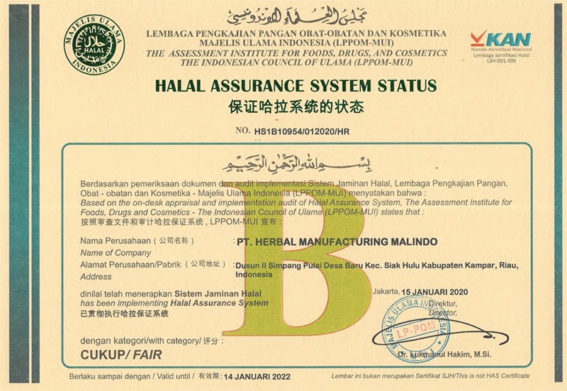 HALAL ASSURANCE SYSTEM STATUS